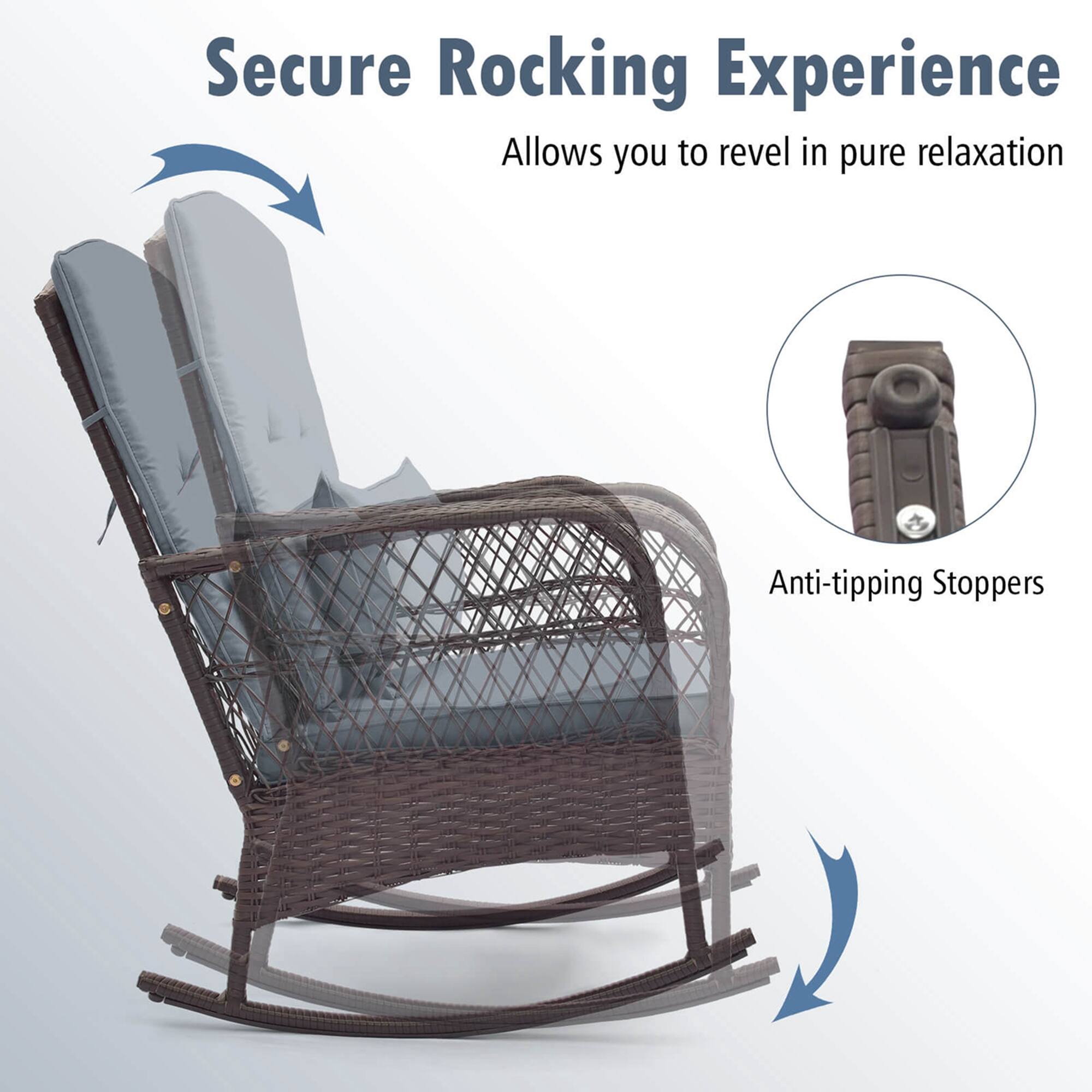 Secure Rocking Experience Allows you to revel in pure relaxation Anti-tipping Stoppers