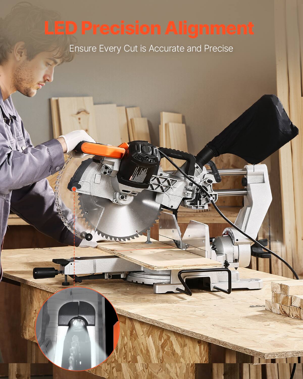 LED Precision Alignment  
Ensure Every Cut is Accurate and Precise