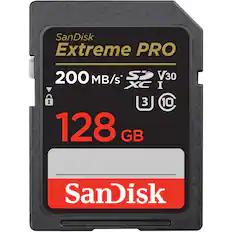 SanDisk Extreme PRO
200 MB/s
V30
XC I
3
10
128 GB
SanDisk