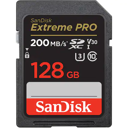 SanDisk Extreme PRO
200 MB/s
V30
XC I
3
10
128 GB
SanDisk
