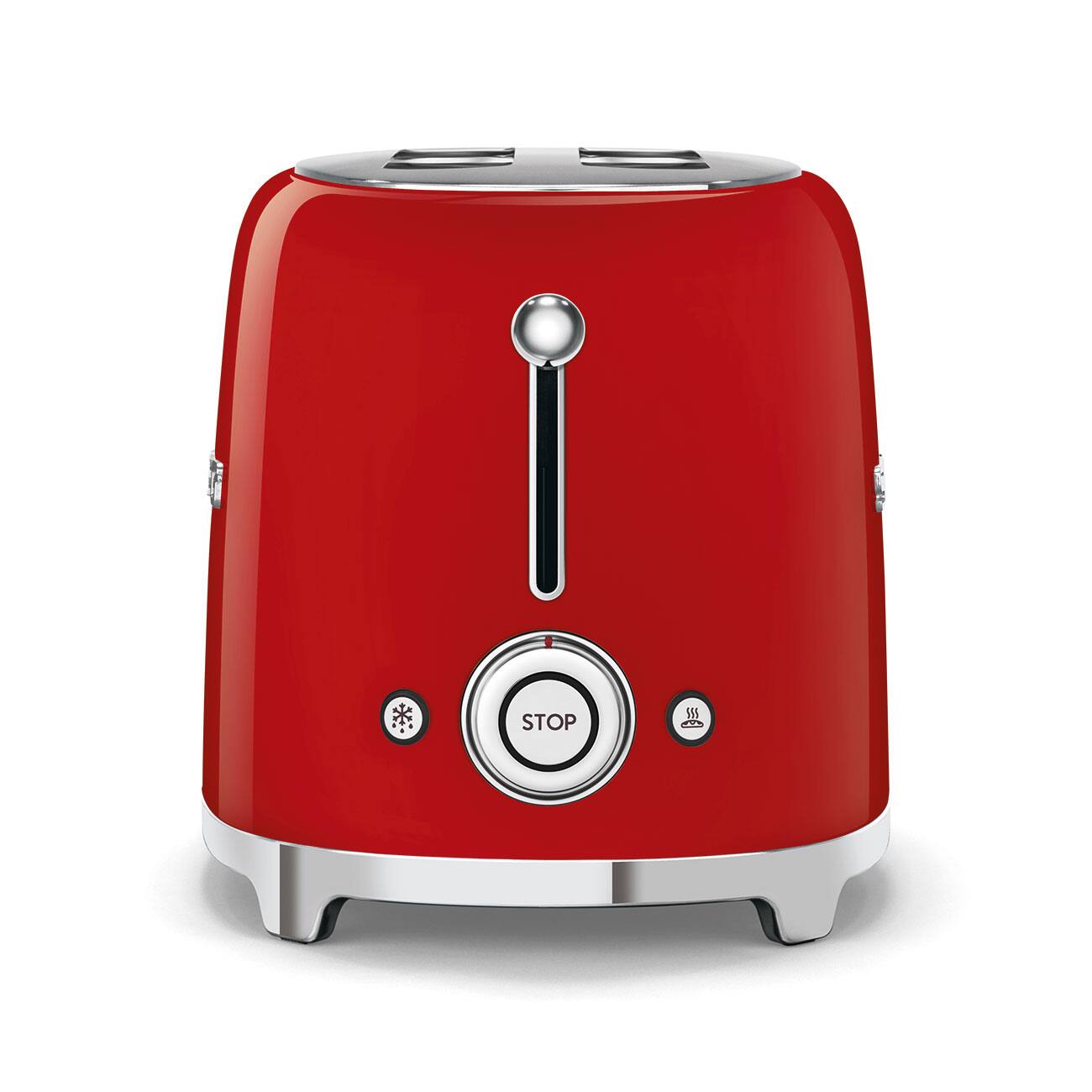 Angle. SMEG - TSF01 2-Slice Wide-Slot Toaster - Red.