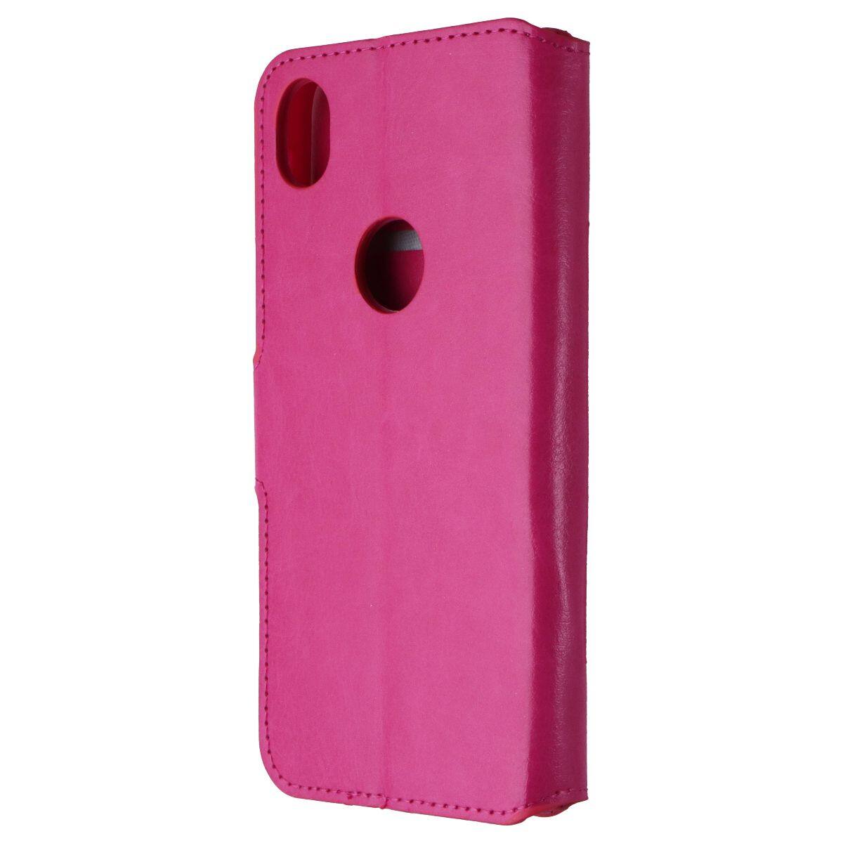 Front. Mybat - MyBat MyJacket Wallet Element Series Case for Motorola Moto E6 - Pink Leather - Pink.