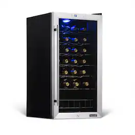 NewAir - 27-Bottle Wine Fridge with Adjustable Chrome Racks and Exterior Digital Thermostat - Stainless Steel