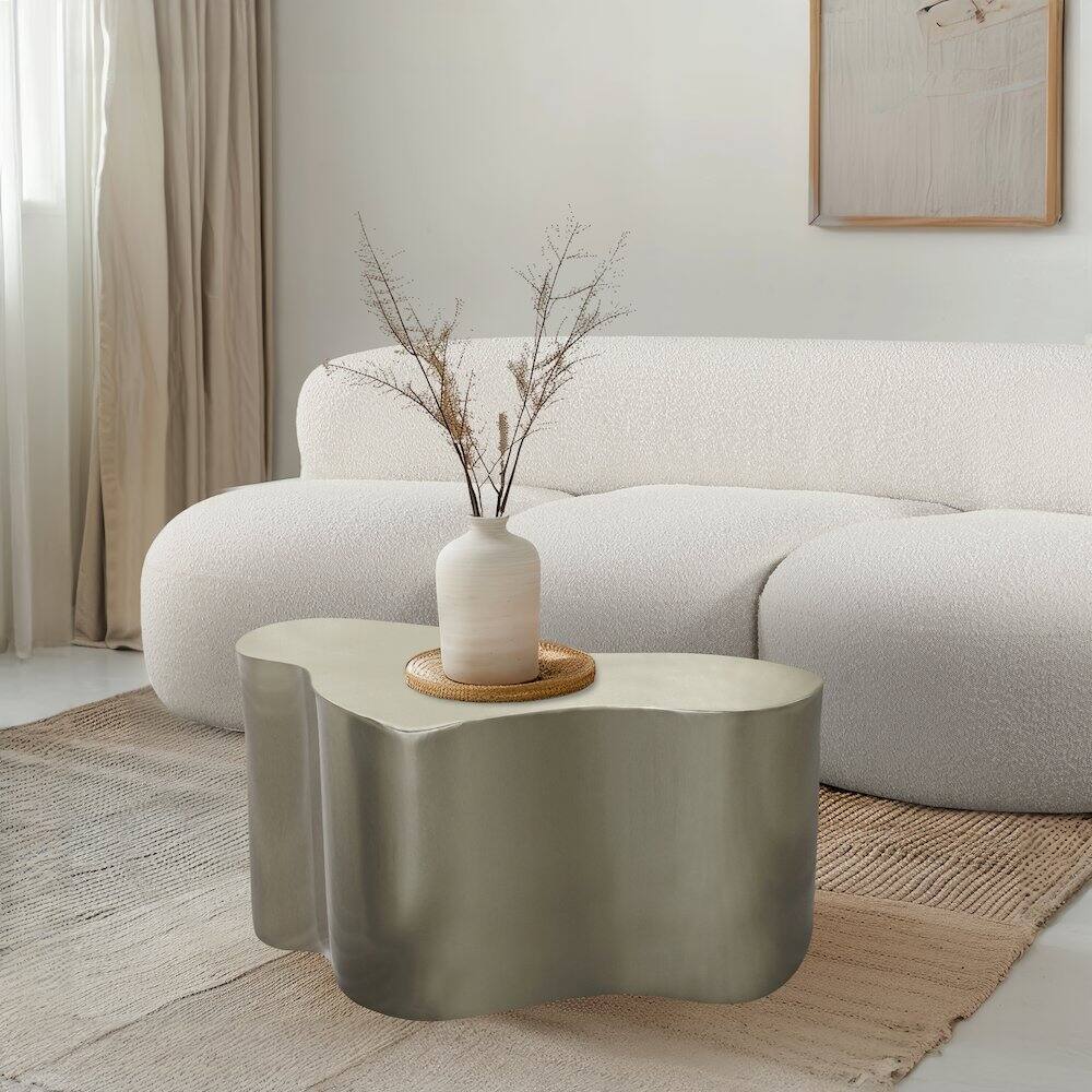 Alt View 1. Meridian Furniture - Tevere Coffee Table - Brushed Silver.