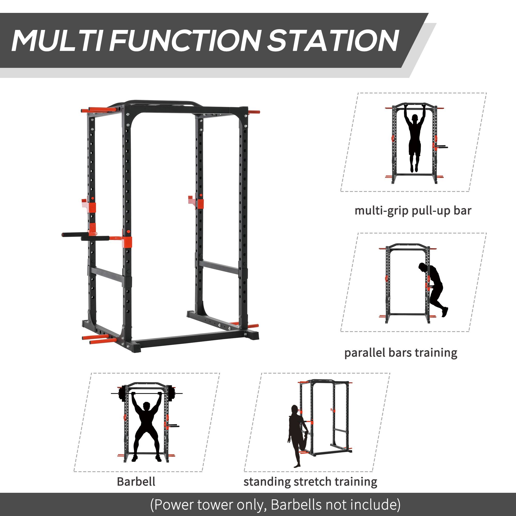 MULTI FUNCTION STATION multi-grip pull-up bar parallel bars training Barbell standing stretch training (Power tower only, Barbells not include)