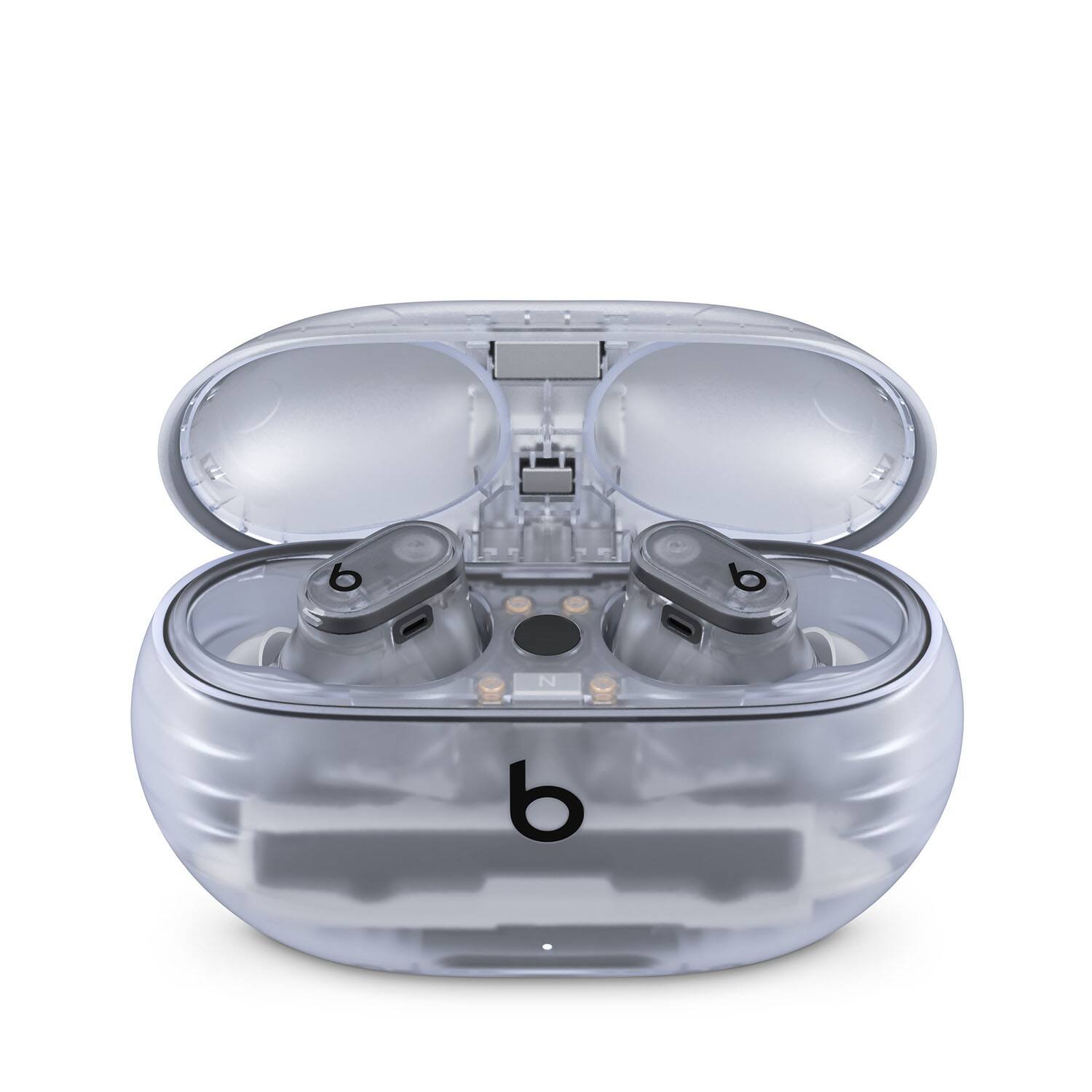 Left. Beats - Beats - Studio Buds + True Wireless Noise Cancelling Earbuds + Power Adapter - Transparent.