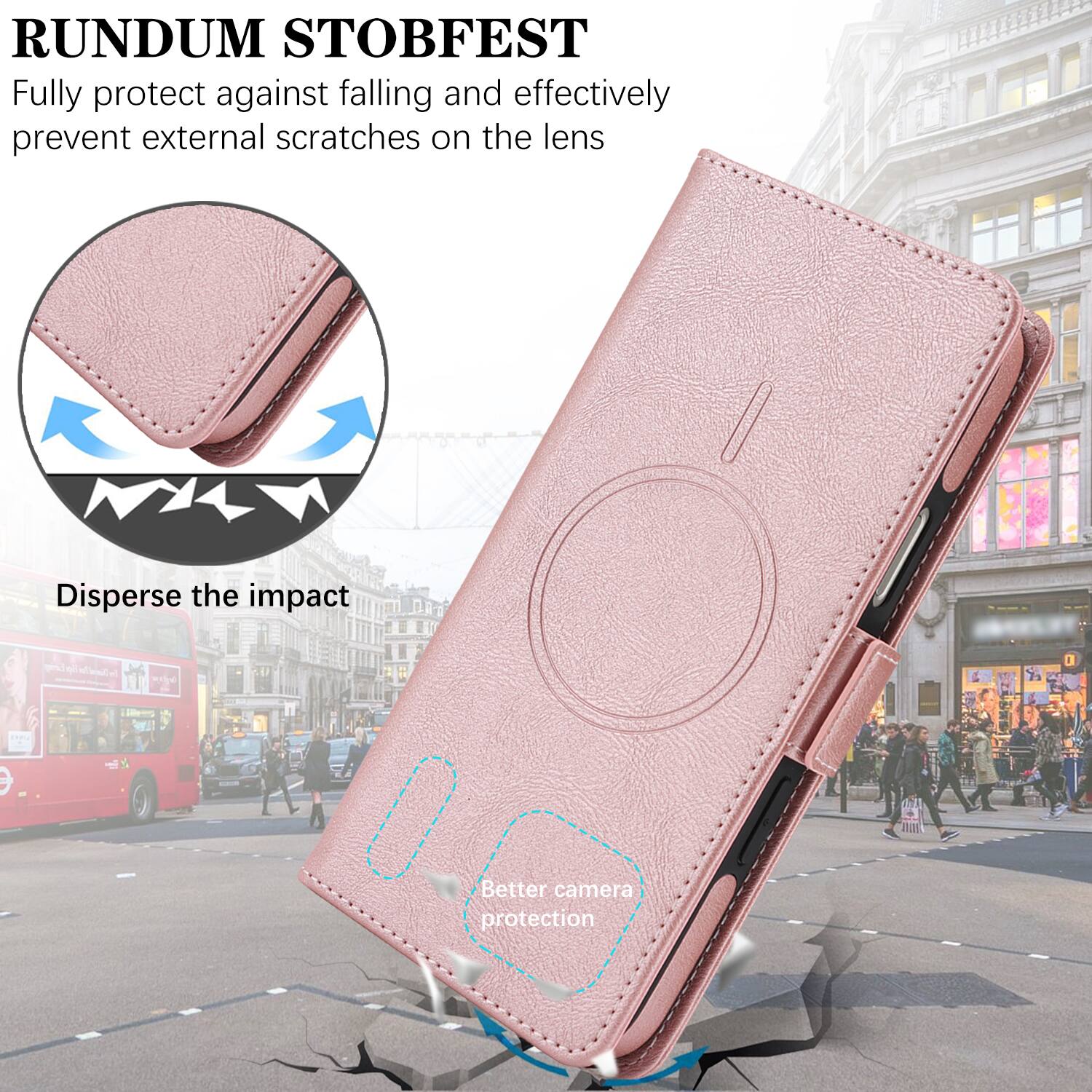 RUNDUM STOBFEST  
Fully protect against falling and effectively prevent external scratches on the lens  
Disperse the impact  
Better camera protection