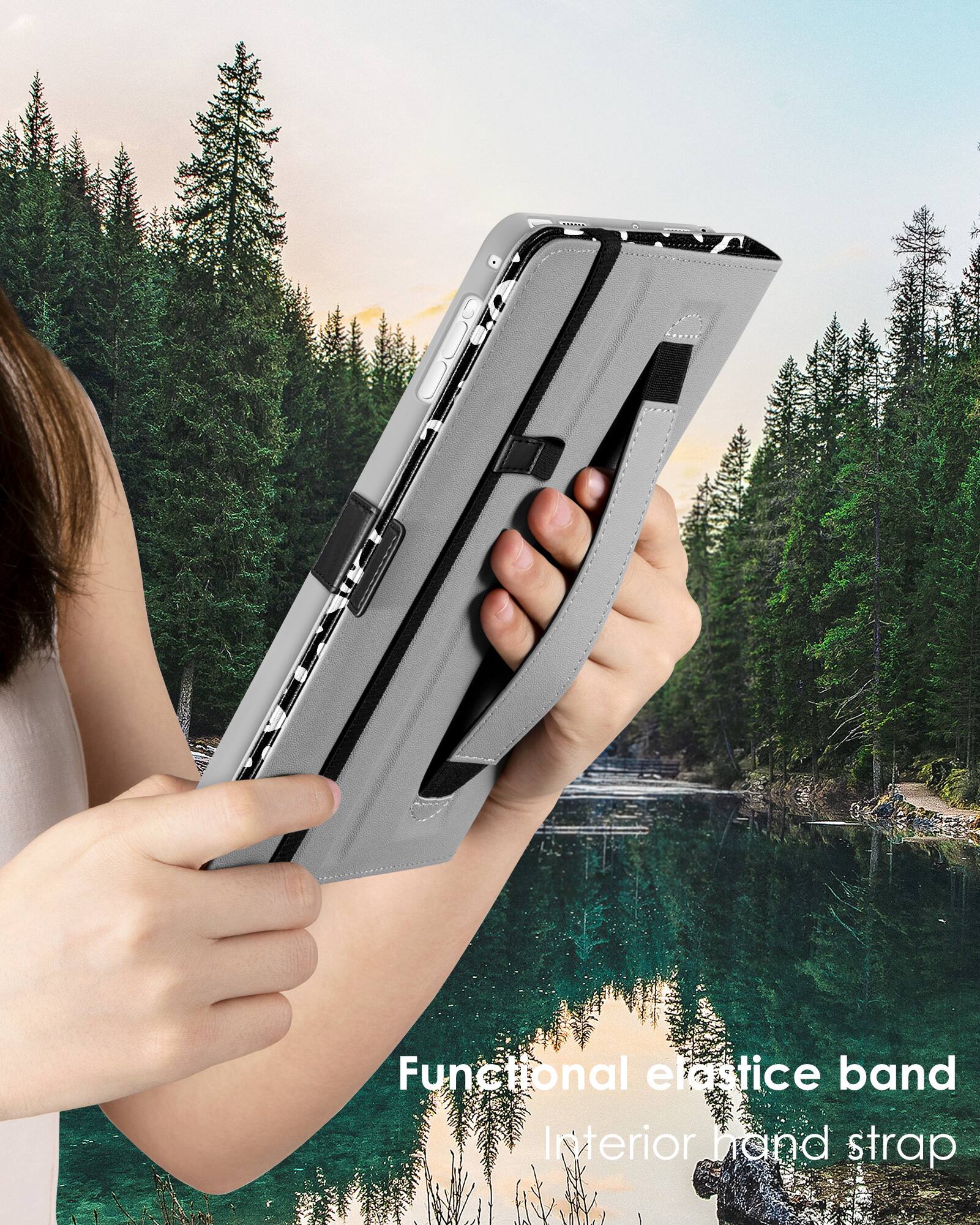 Functional elastic band  
Interior hand strap