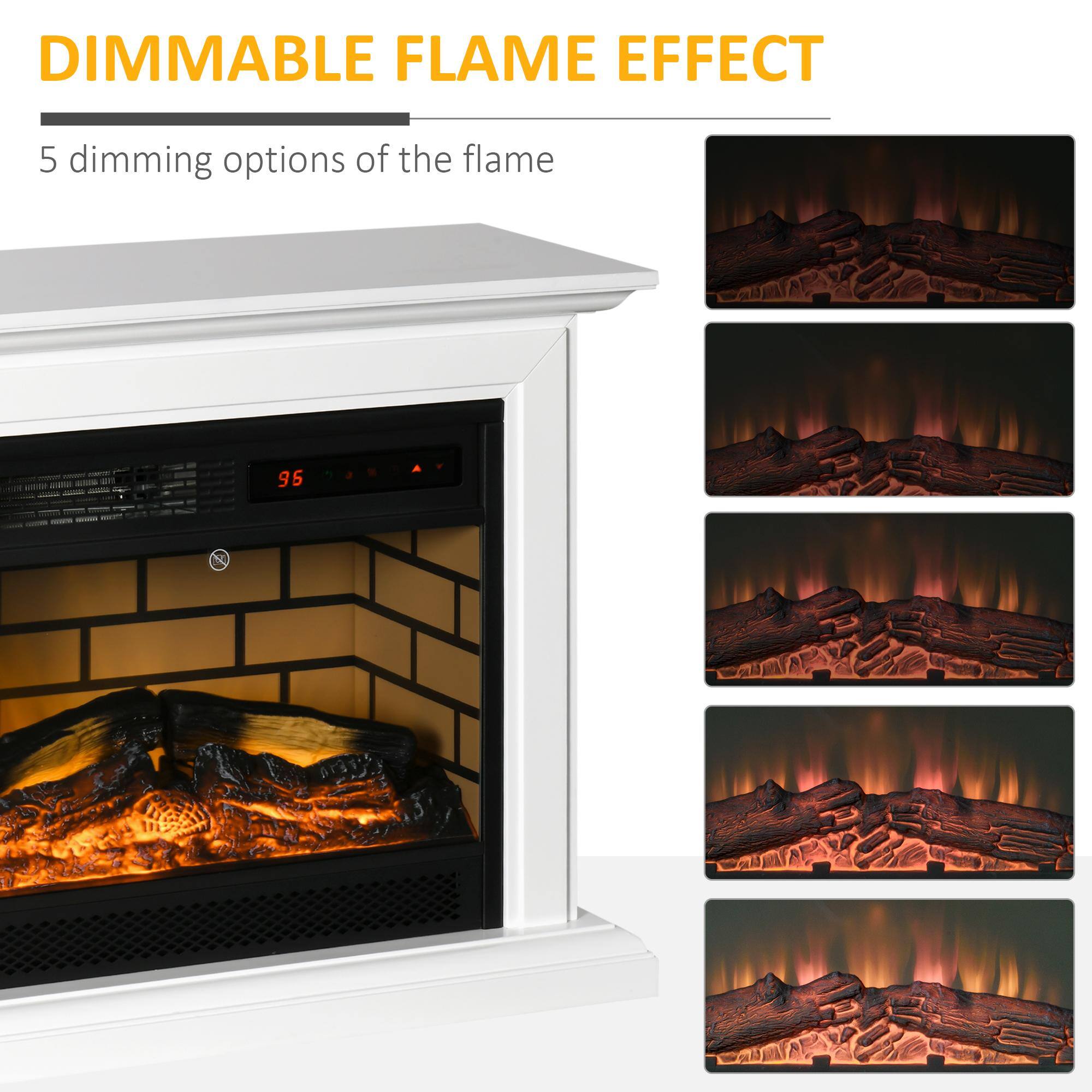 DIMMABLE FLAME EFFECT

5 dimming options of the flame