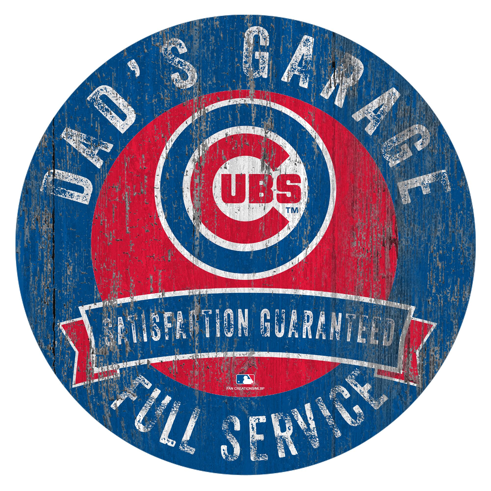 Chicago Cubs 12" x 12" Dad's Garage Sign