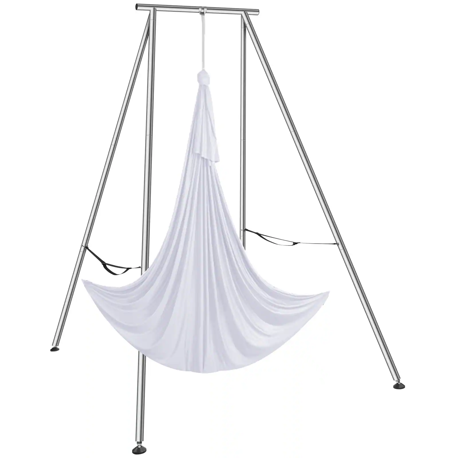 Alt View 5. VEVOR - Aerial Yoga Frame & Yoga Hammock, 9.67 ft Height Professional Yoga Swing Stand Comes with 6.6 Yards Aerial Hammock - White.