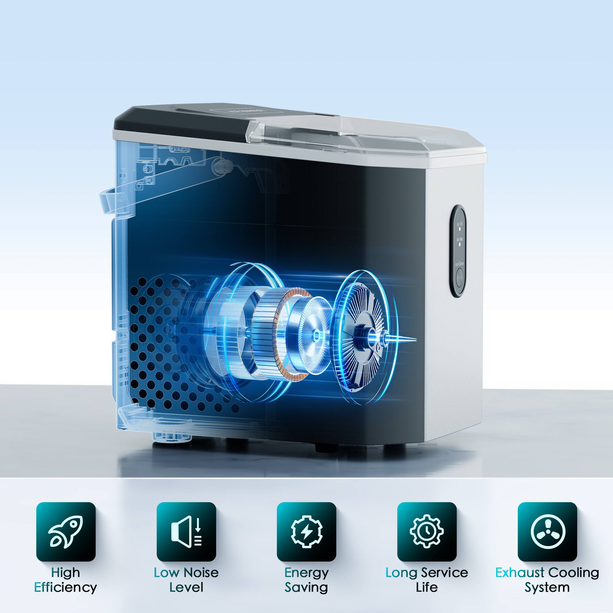 High Efficiency, Low Noise Level, Energy Saving, Long Service Life, Exhaust Cooling System