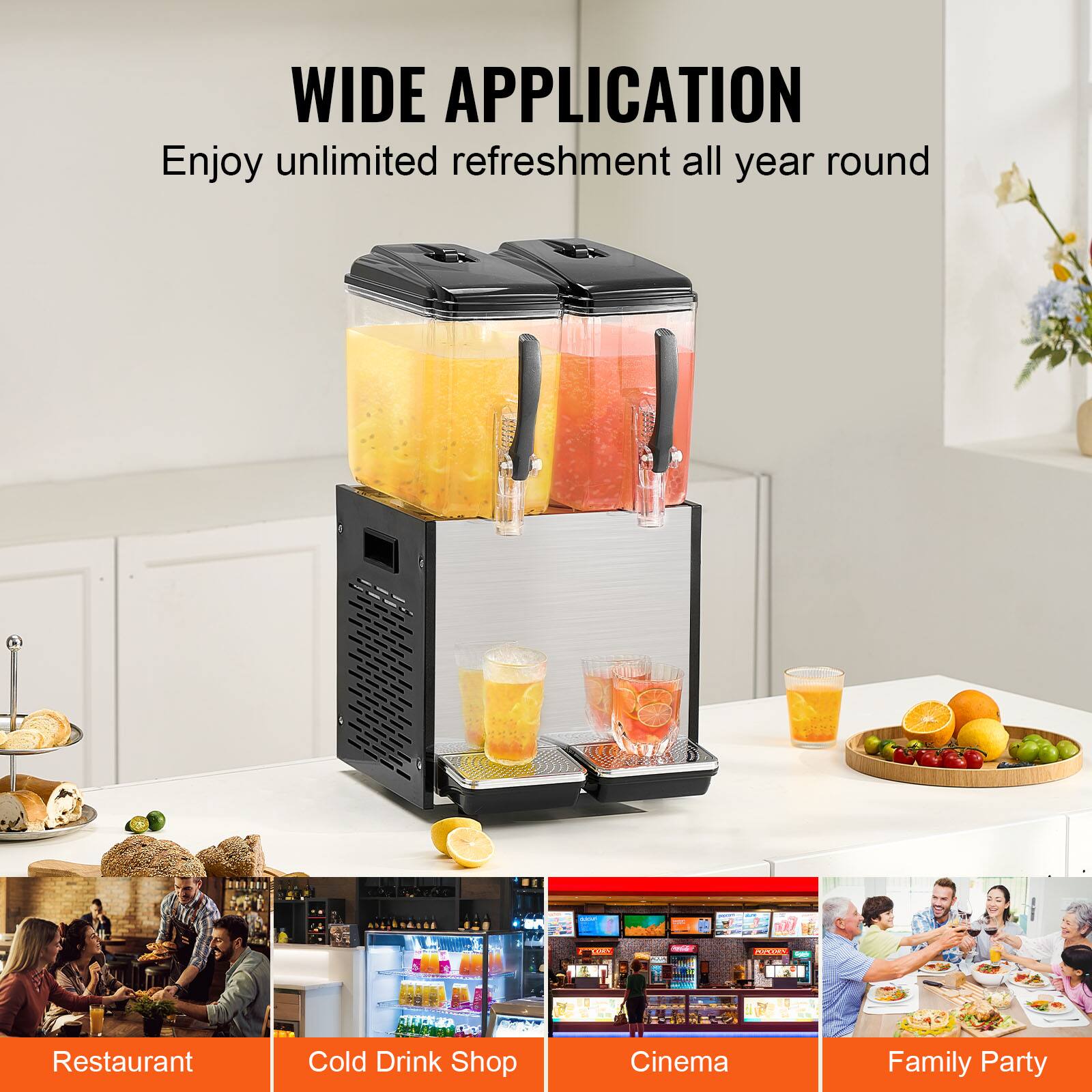 WIDE APPLICATION
Enjoy unlimited refreshment all year round

- Restaurant
- Cold Drink Shop
- Cinema
- Family Party