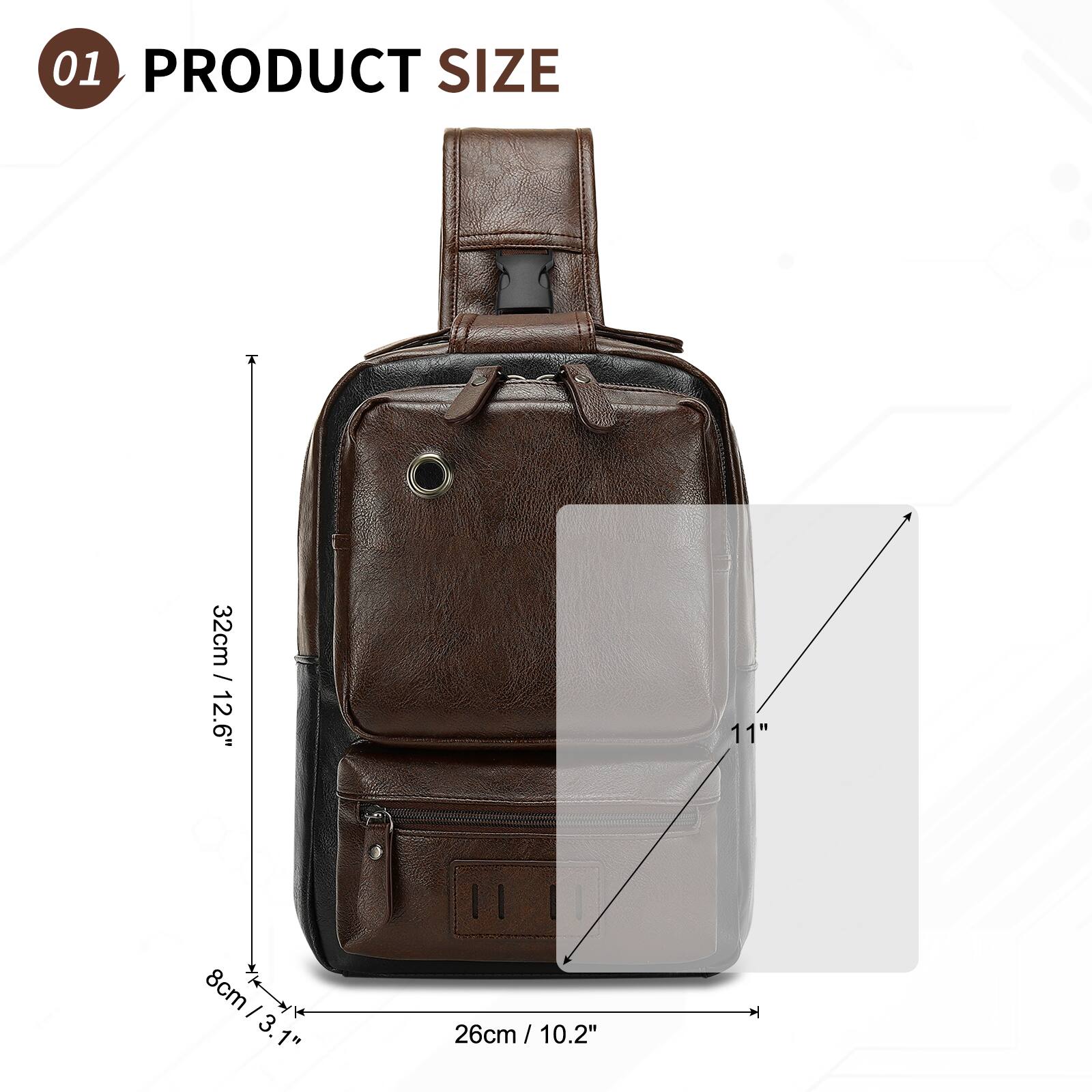 01 PRODUCT SIZE

- Height: 32cm / 12.6"
- Width: 26cm / 10.2"
- Depth: 8cm / 3.1"
