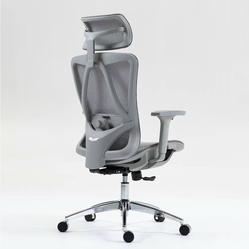 Alt View 3. Kadyn - High Back Mesh Office Chair, 3D Adjustable Armrests, Breathable Ergonomic Design, 360° Swivel, Gray - Gray.