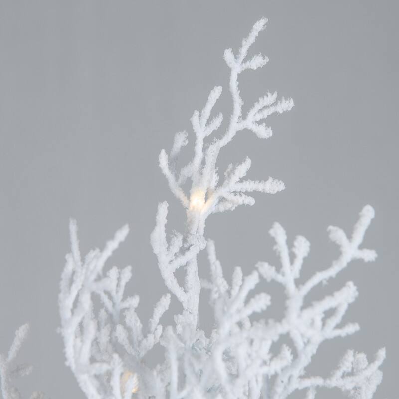 Alt View 3. WELLFOR - 6ft Pre‑lit Snow‑Flocked Artificial Christmas Tree with 383 Soft PE Branch Tips &300 LED Lights,Holiday Decoration - White.