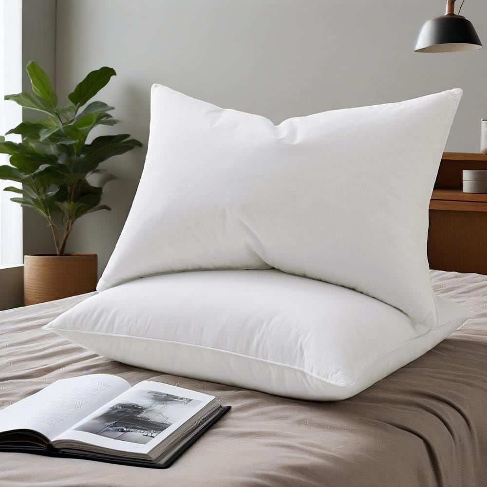 Photos - Pillow Peace Nest - Set of 2 Premium Goose Feather Down Bed  with 233TC Cotton Cover, Standard - Medium BPN-DP81103 