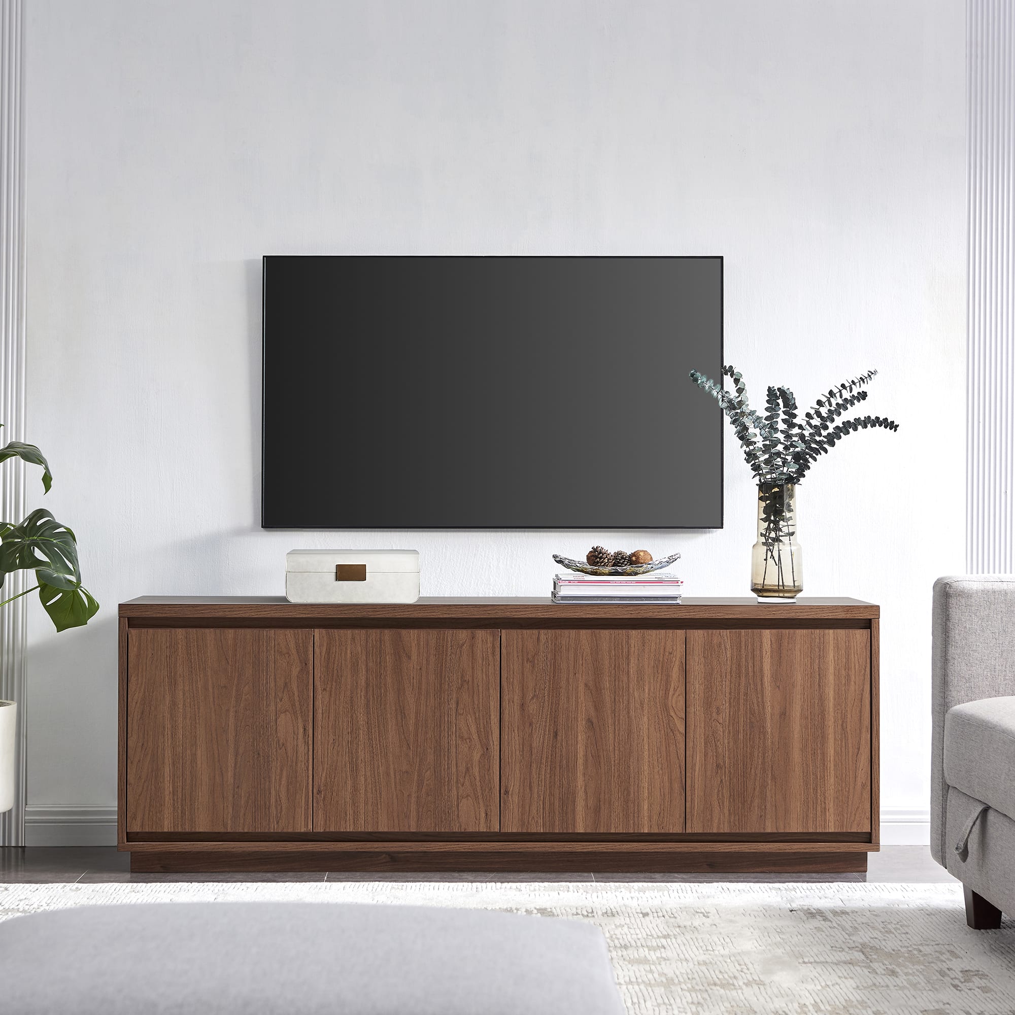 Front. Camden&Wells - Freeport TV Stand for Most TVs up to 75" - Warm Walnut.