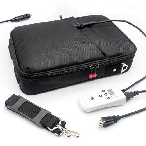 Front. DORLUKFU - Portable Hot Stone Warmer Electric Spa Hot Stones Heater Dry Towel Warmer Digital Controller Heating Bag with Car.