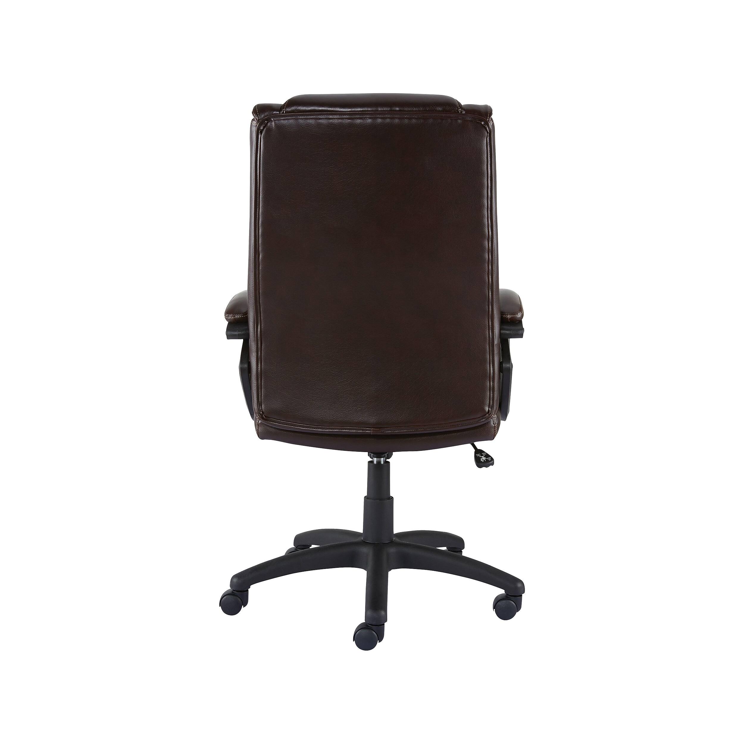 Alt View 8. Staples - Staples Kelburne Luxura Ergonomic Faux Leather Swivel Executive Chair, Brown (58227-CC) - Brown.