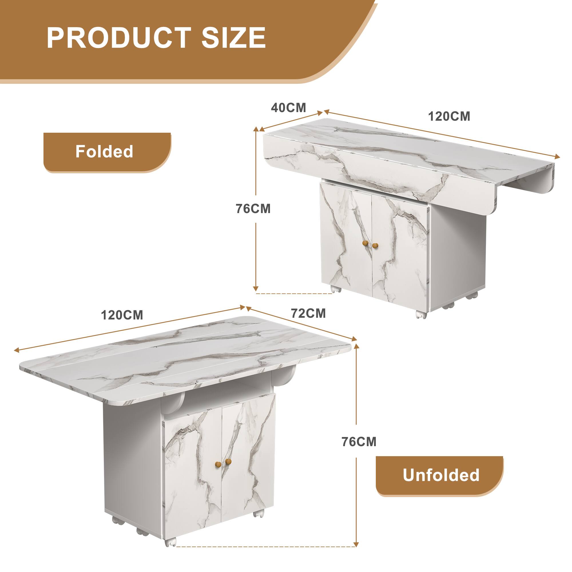 PRODUCT SIZE

Folded  
40CM x 120CM  
76CM x 72CM  

Unfolded  
120CM x 76CM
