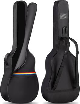 CAHAYA - Acoustic Guitar Cover Gig Bag for Acoustic Classical Guitars 41 In, Red, Yellow and Blue CY000307 - Black
