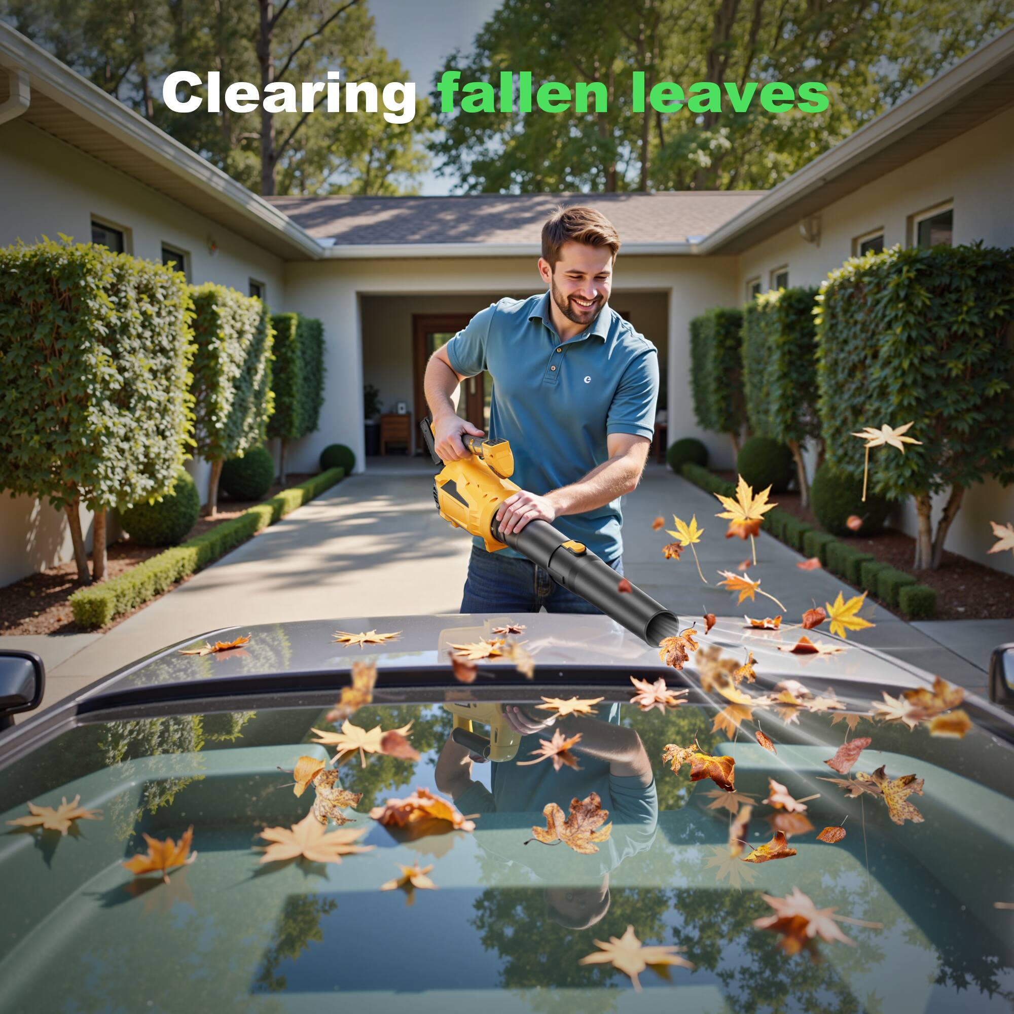 Clearing fallen leaves