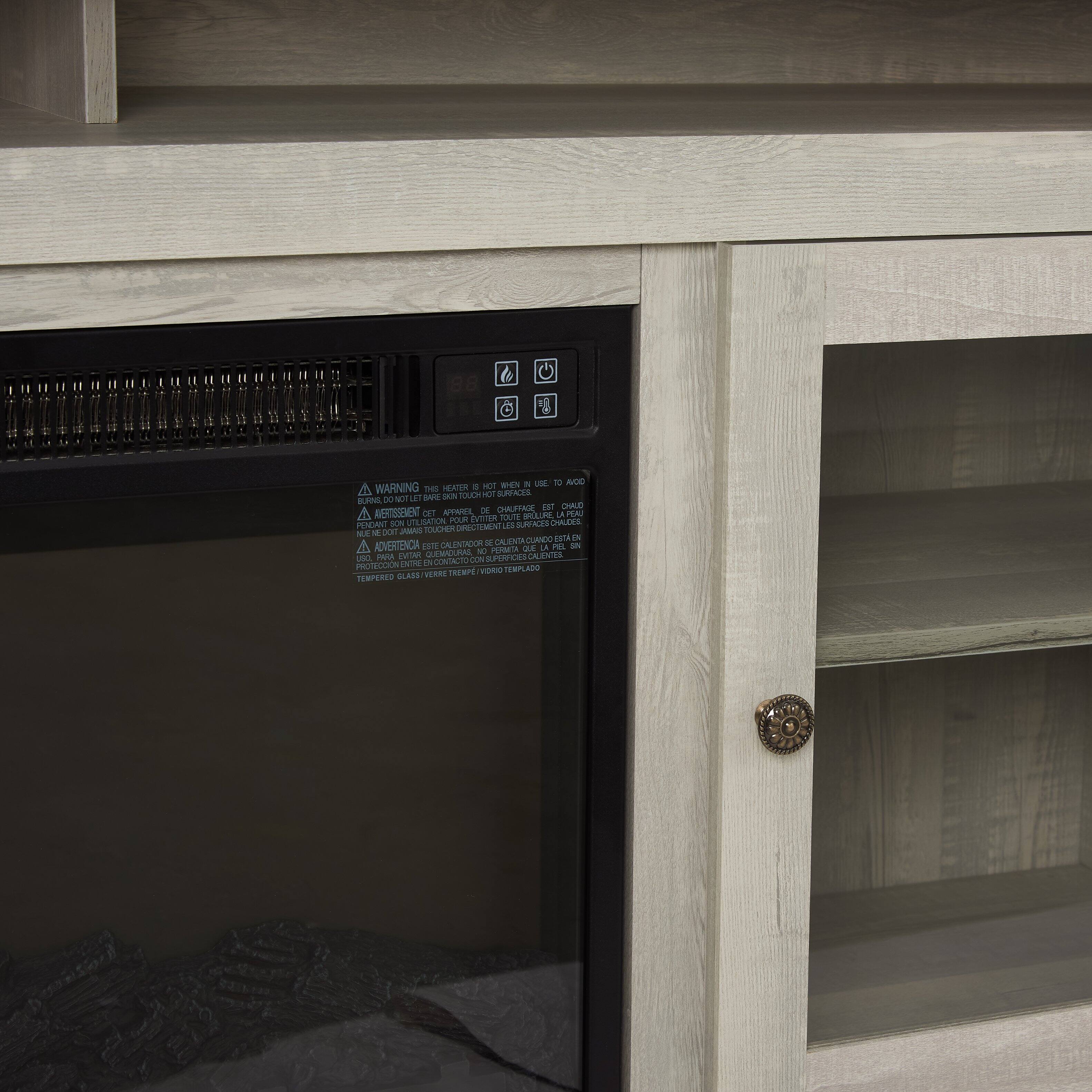 Alt View 1. TinyHomie - 60inch W Contemporary TV Media Stand 18inch Fireplace Insert Stone Gray.