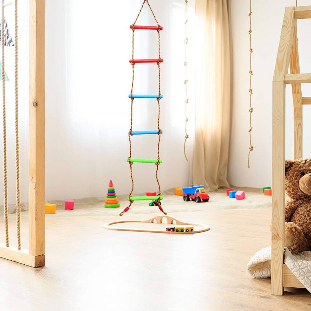 Alt View 2. MOSZAR LLC - Climbing Rope Ladder for Kids, Indoor/Outdoor Play, Hanging Swing Accessory.
