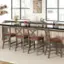 Alt View 1. Costway - 4 PCS 24" Counter Height Stools Bar Stools with Faux Leather Upholstered Seat - Gray+Brown.