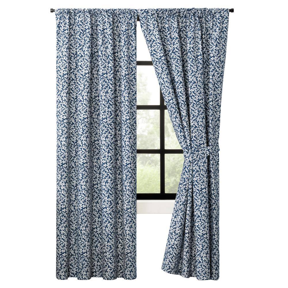 Front. Ellis Curtain - Ellis Curtain Sea Tumble Window Treatment 3" Rod Pocket 100% Cotton Curtain Panels Pairs 100" x 72" Navy - Navy.