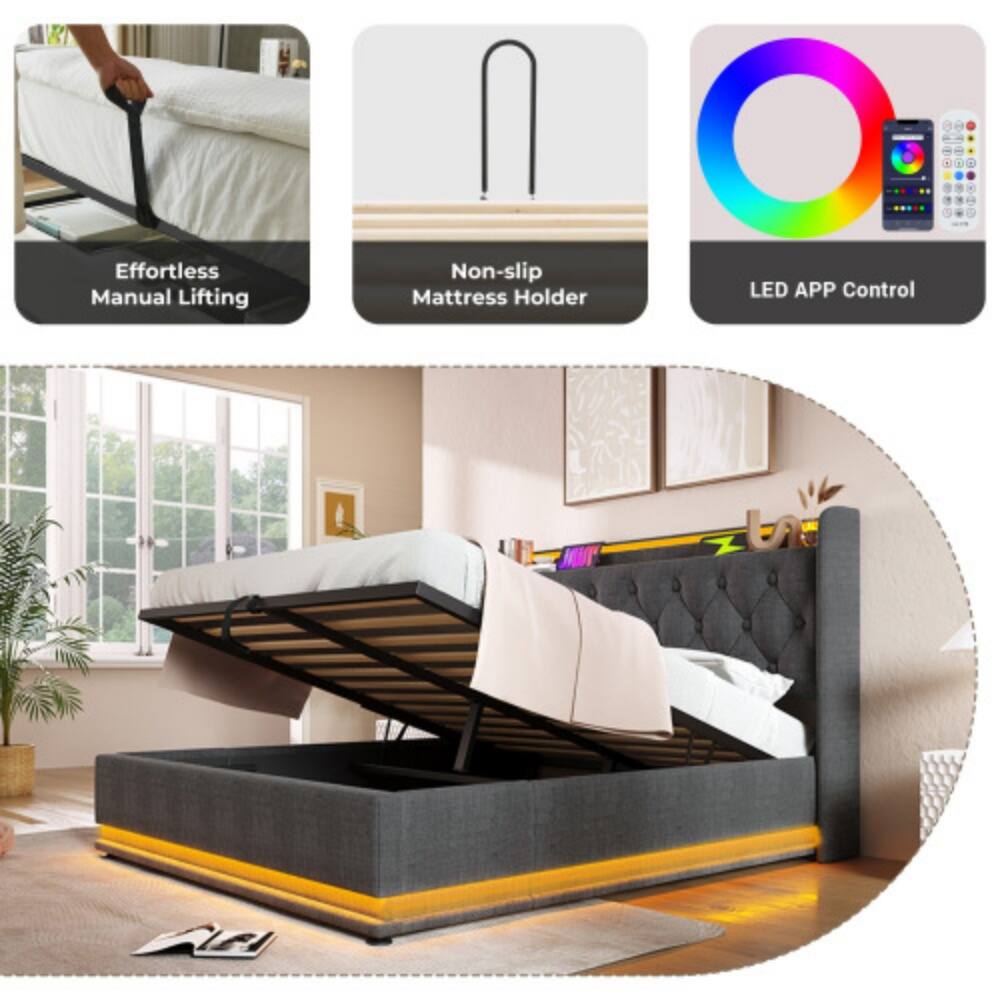 Effortless Manual Lifting  
Non-slip Mattress Holder  
LED APP Control