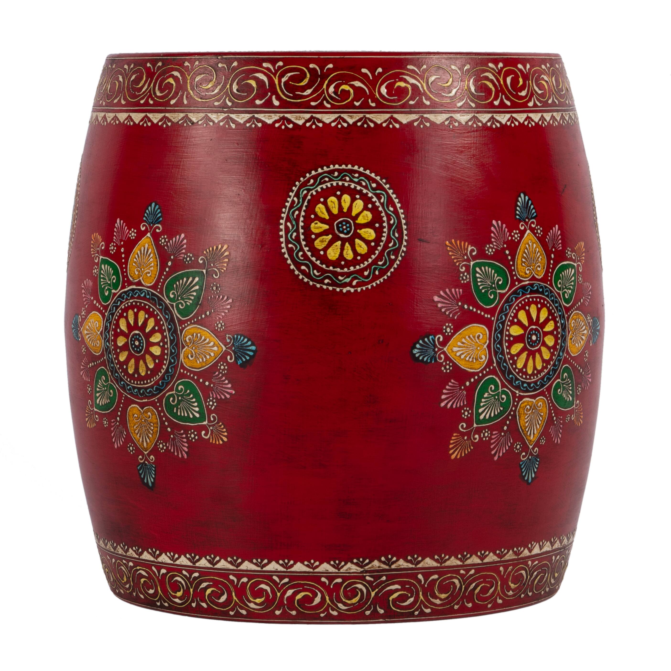 Alt View 3. Butler Specialty - Imani 17" W Round Iron Drum Side Table - Red.