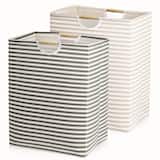 Garnen - 2 Pack Laundry Basket Collapsible Laundry Hamper Foldable Bag, Dirty Clothes Baskets Laundry Bin Organizer for Bathroom - Gray|Beige