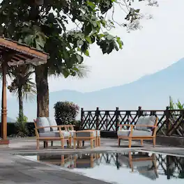 Marina 5 Piece Outdoor Patio Teak Set by Modway - Natural Gray