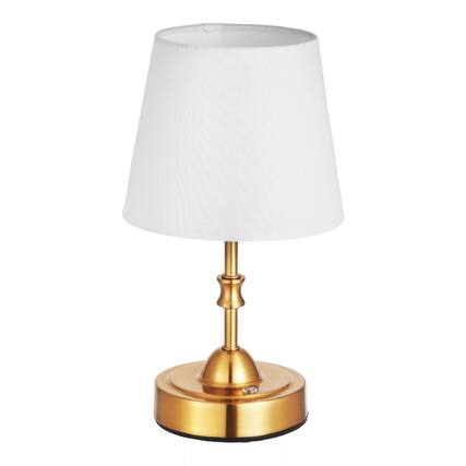 Front. VEVOR - Cordless Table Lamp, 5200mAh Built-in Rechargeable Battery Small Desk Lamp, 3-Level Brightness, Fabric Shade - Gold.
