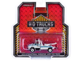 Greenlight - 2019 International Durastar 4400 Tow Truck "Port Authority NY & NJ Police" White w/ Blue Stripes H.D. Trucks 1/64 - White With Blue Stripes