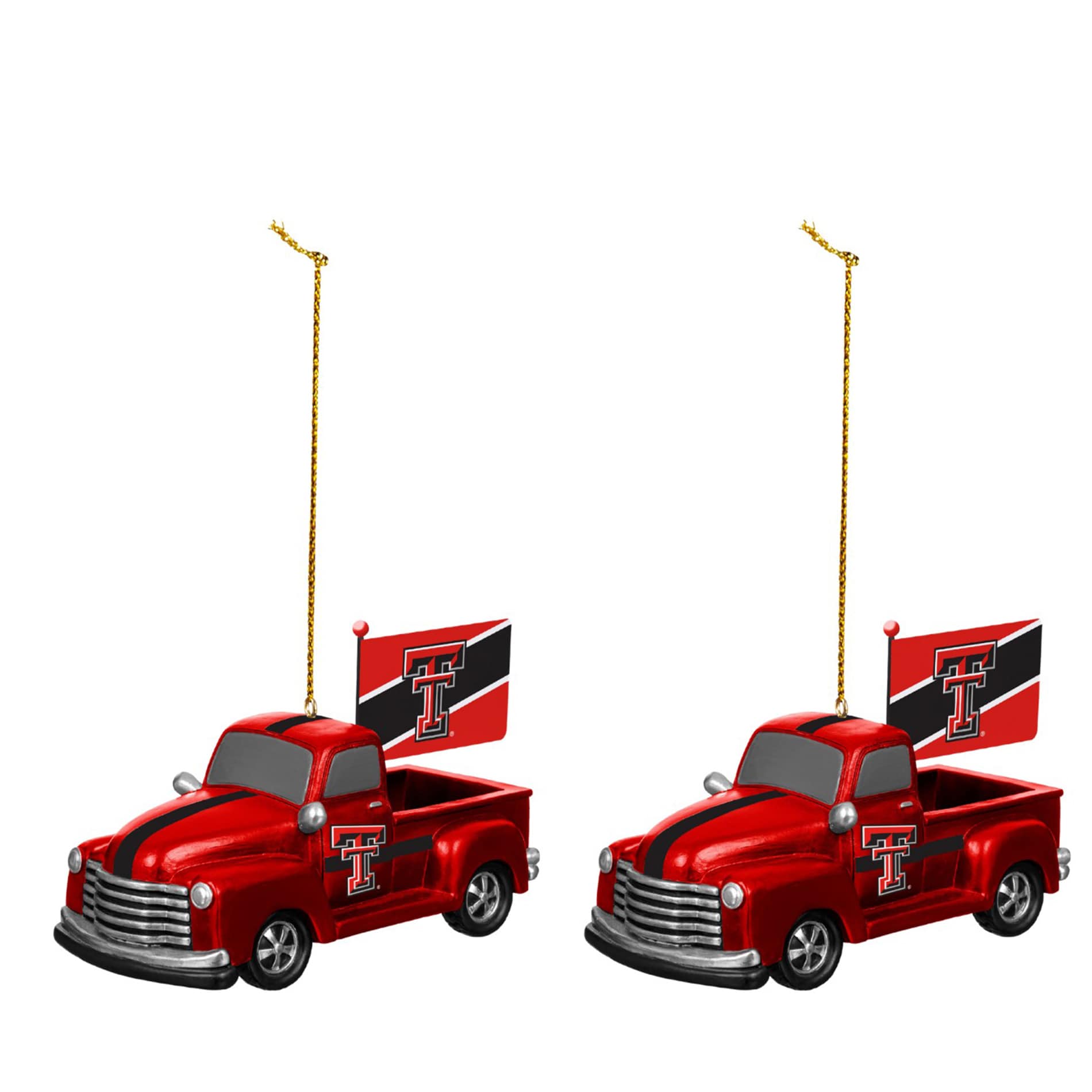 Alt View 1. Evergreen Enterprises - Texas Tech Red Raiders 3" Rally Truck Two-Piece Ornament Set - Multicolor.