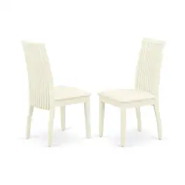 East West Furniture - Dining Room Set Linen White - Brown