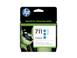 HP - 711 3-pack 29-ml Cyan DesignJet Ink Cartridges, CZ134A