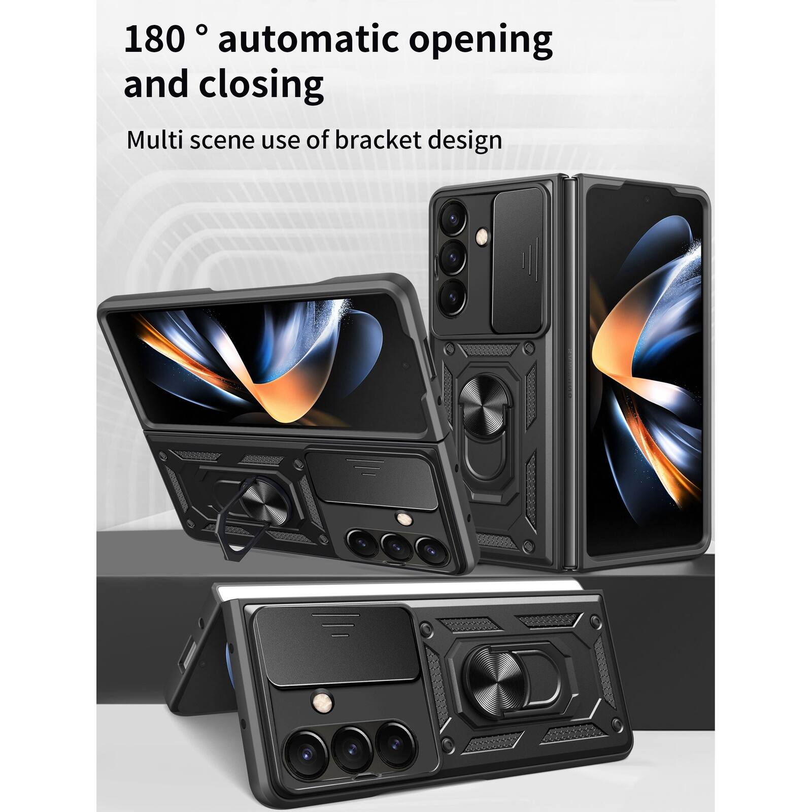180° automatic opening and closing  
Multi scene use of bracket design