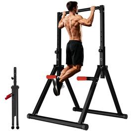 ThinkLink Electronic - Foldable Power Tower Pull Up Bar Dip Station Adjustable Multifunction Workout Gym Strength Equipment For Home - Black Style 2 - Pull Up Bar