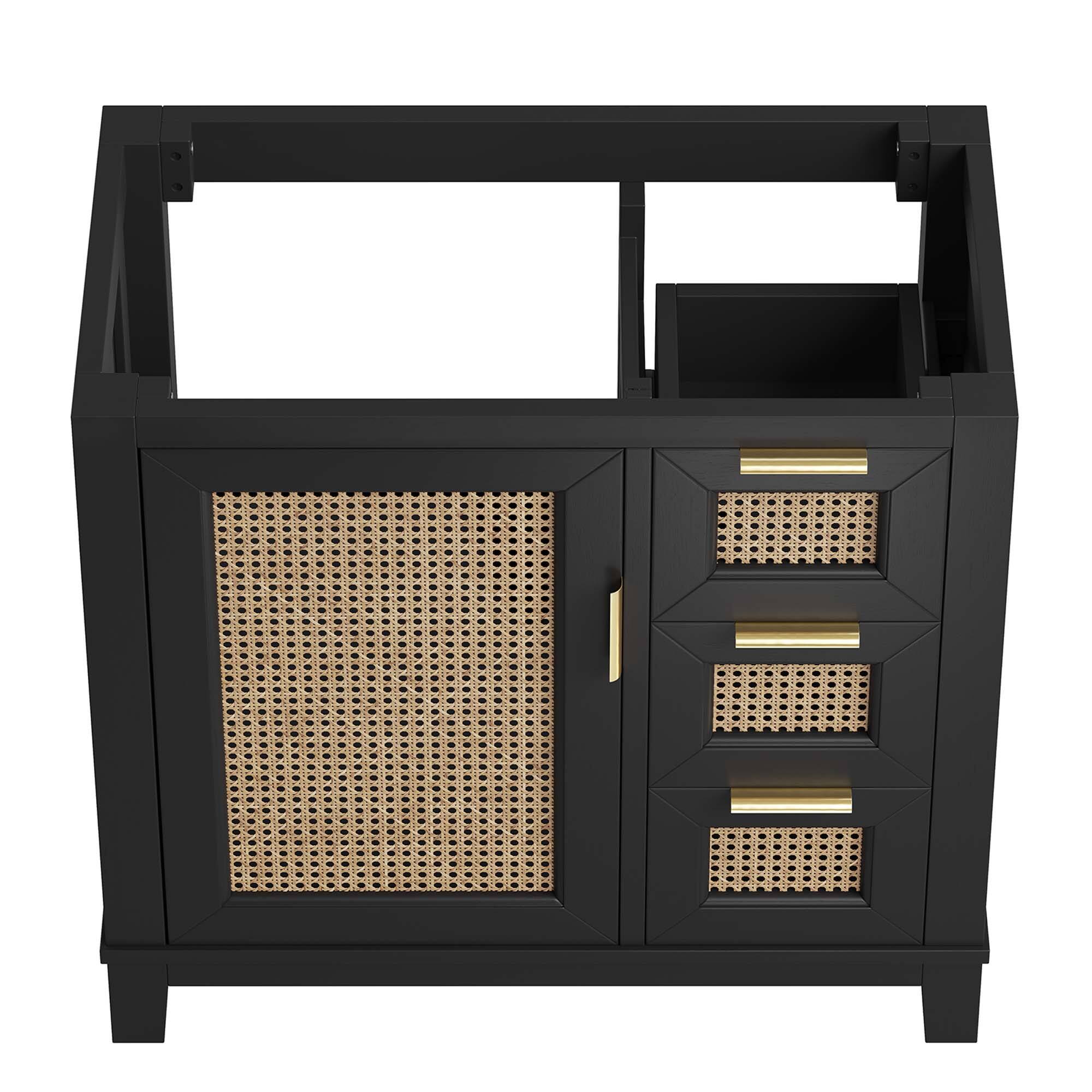 Alt View 4. Modway - Dixie Bathroom Cabinet Basin Not Included by Modway - Black.