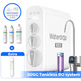 Waterdrop - G3P800 Reverse Osmosis System Extra WD-ALK35 Water Filter - White
