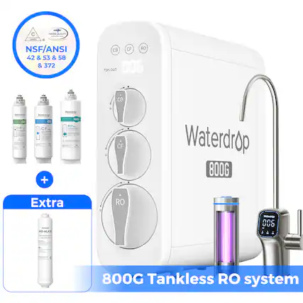 C WATER QUALITY NSF/ANSI 42 & 53 & 58 & 372 CB CF RO TDS OUT 006 CB - a watendrop d3 CF -- + Waterdrop FOOO RO CF Waterdrop 800G Extra RO - WU-ALRA WO Matenaigp 006 - 800G Tankless RO system