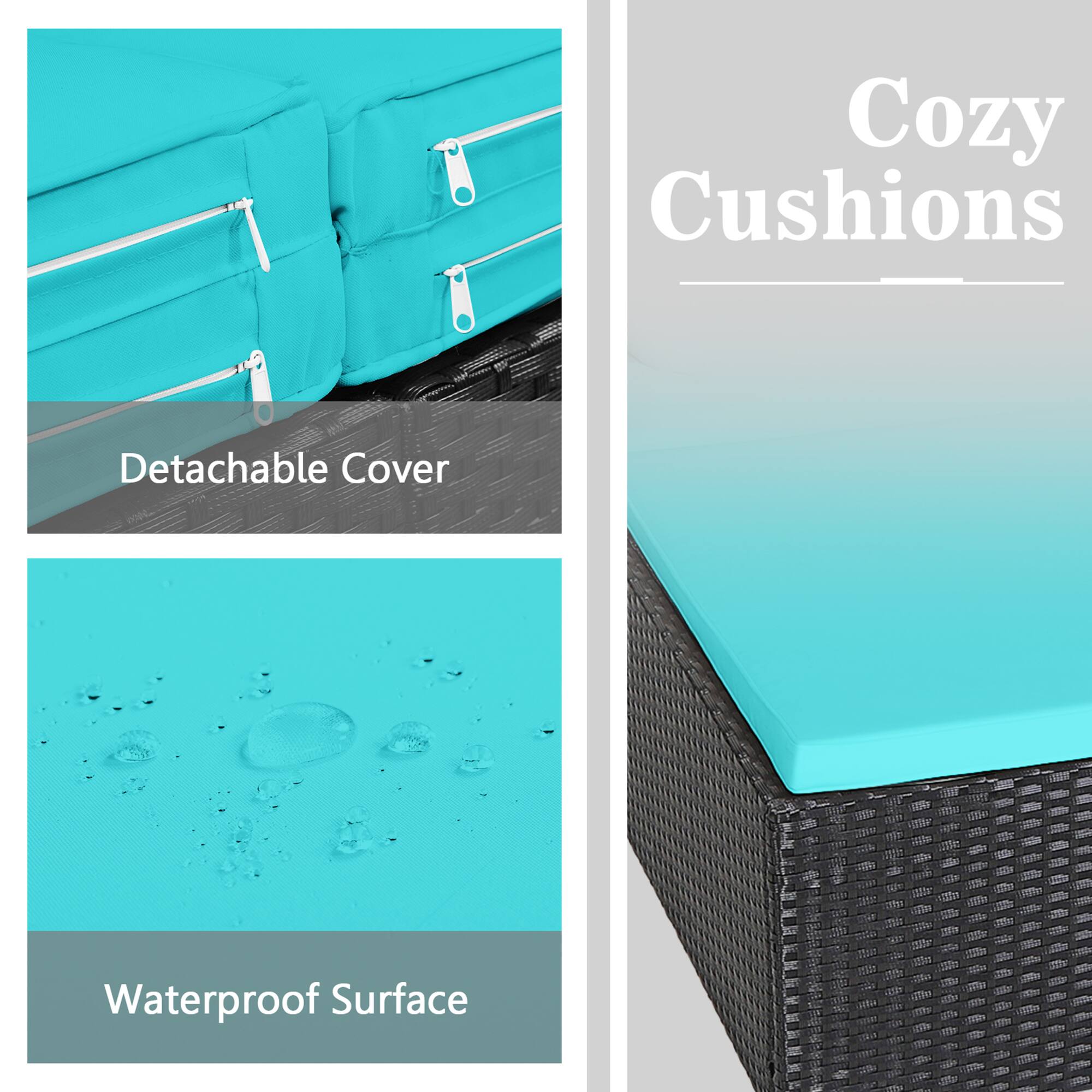 Cozy Cushions  
Detachable Cover  
Waterproof Surface