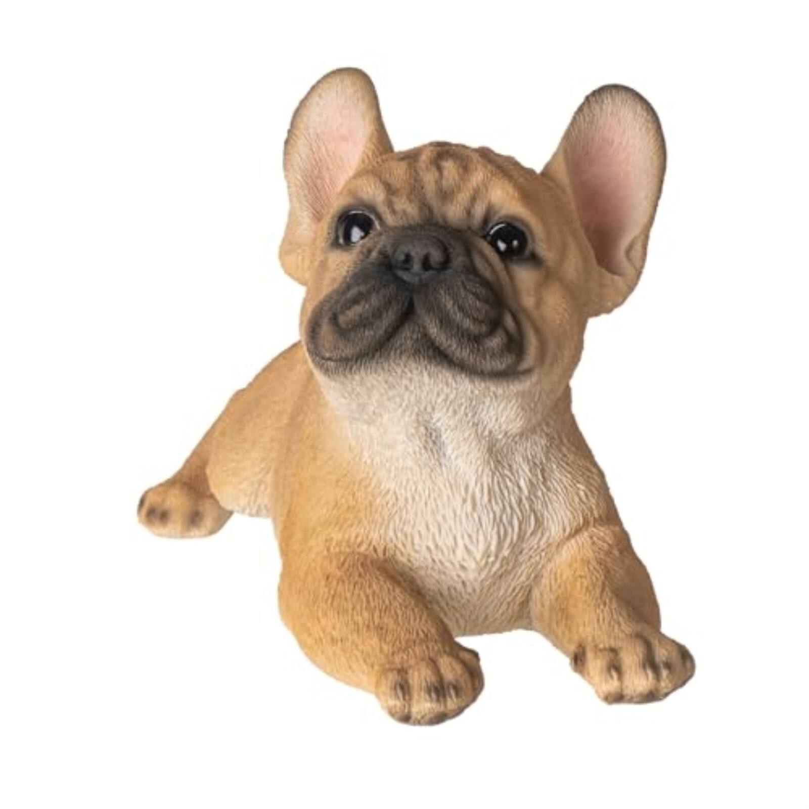 Back. Pacific Trading - Playful French Bulldog Figurine Realistic Tan Frenchie Dog Statue 8 inches Long.
