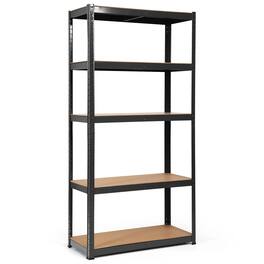 Winado - 43" x 18" x 71" 5 Tiers Heavy Duty Adjustable Storage Shelf Rack Organizer Metal Bookcase Shelving Unit for Garage Home - Black