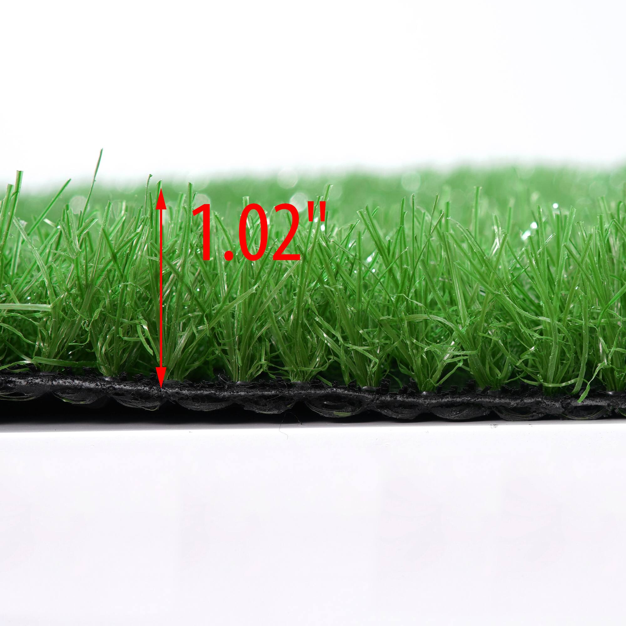 Alt View 4. Famapy - Artificial Grass Turf Rug, Indoor Outdoor Fake Lawn Mat for Balcony, Patio, Pets & Kids, Waterproof, Fire-Resistant - Green.