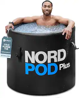 LifePro - NordPod Plus 80-Gallon Inflatable Ice Bath - XL Drop Stitch Cold Plunge Tub for Athletes - Black